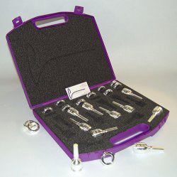 (image for) Hard Shell Trombone Mouthpiece Case: 2 piece mouthpieces